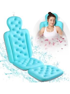 Full Body Bath Pillow for Bathtub - Thick Luxury Tub Cushion Neck & Back Support